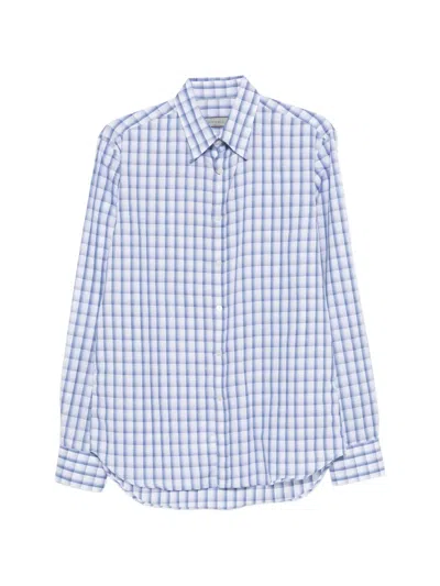 Canali Check Shirt In Blue