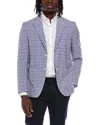 Canali Check Silk-blend Jacket In Blue