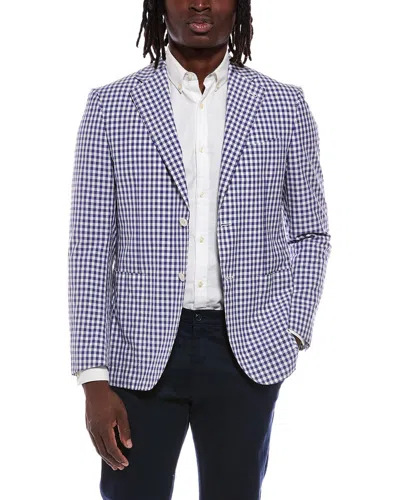 CANALI CANALI CHECK SILK-BLEND JACKET
