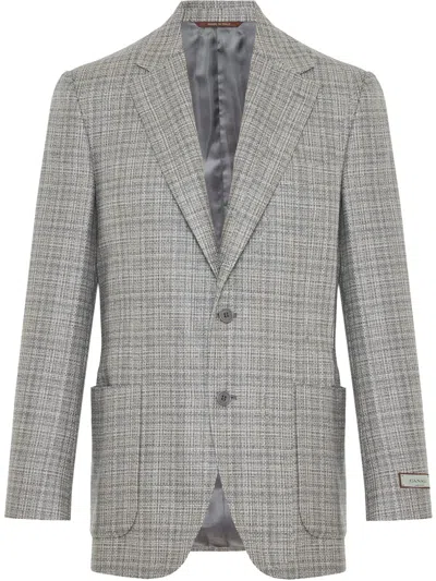 Canali Checked Blazer In グレー