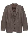Canali Checked Blazer In Brown