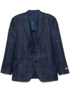 Canali Grid-pattern Blazer In Blau