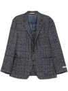 Canali Checked Blazer In Blue