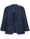 Canali Grid-pattern Blazer In Blue