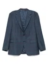 Canali Checked Blazer In Blue