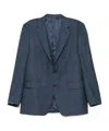 Canali Checked Blazer In Blue
