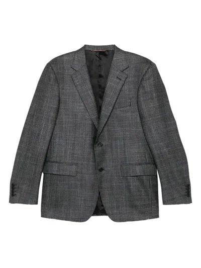 Canali Checked Blazer In Brown