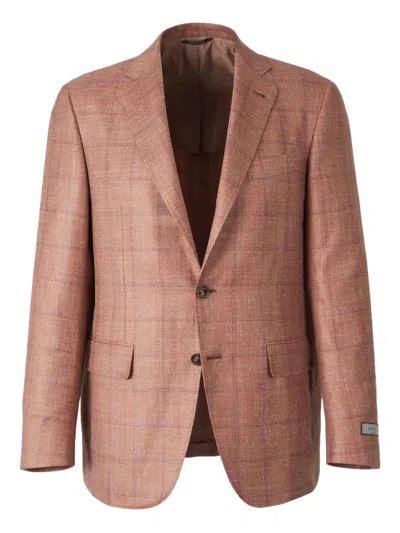 Canali American Cashmere Linen Silk In Brown