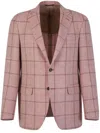 Canali Checked Blazer In Rosa