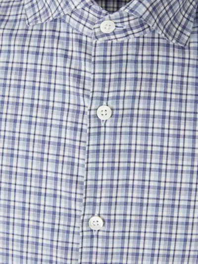 Canali Checked Button-fastening Shirt In Blue