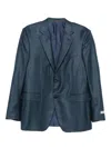 Canali Checked Buttoned Jacket In Blue