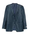 Canali Checked Buttoned Jacket In Blue