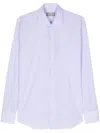 Canali Check-pattern Cotton Shirt In 蓝色