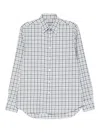 Canali Checked Cotton Shirt In Blue