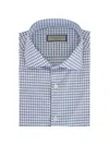 Canali Checked Cotton Shirt In Blue
