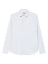 Canali Checked Cotton Shirt In White