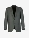 Canali Checked Motif Blazer In Gray