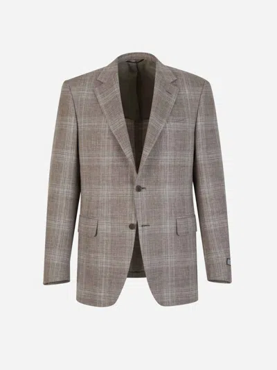 CANALI CANALI CHECKED MOTIF BLAZER