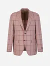 Canali Checked Blazer In Light Pink