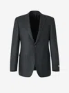 Canali Checked Pattern Blazer In Dark Green