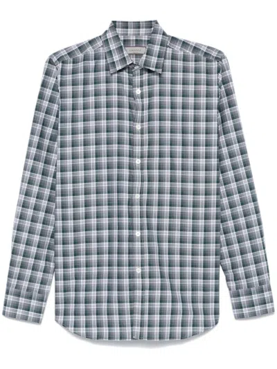 Canali Checked Shirt In Green