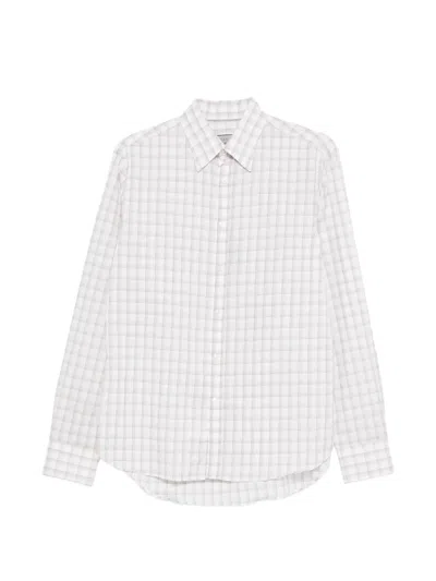 Canali Checked Shirt In White