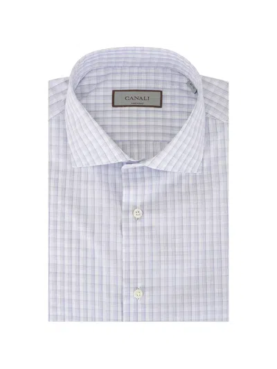 Canali Checked Shirt In Blue