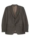 Canali Checked Single-breasted Blazer In Gray