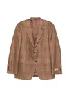 Canali Checked Single-breasted Jacket In Brown