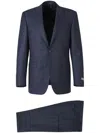 Canali Checked Single-breasted Suit In Blue