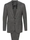 Canali Checked Single-breasted Suit In Grey