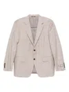 Canali Checked Single-breasted Suit In Neutral