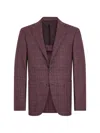 Canali Checked Single-breasted Blazer In Brown