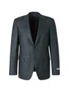 Canali Checked Single-breasted Jacket In Gray