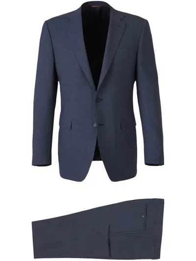 Canali Checked Suit In Blue