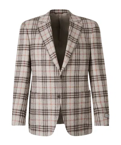 CANALI CHECKED WOOL BLAZER
