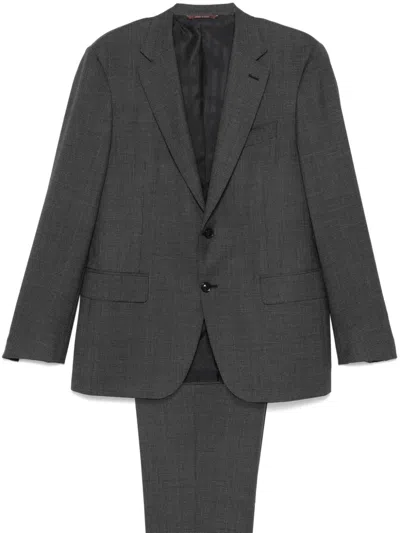 Canali Checked Suit In Grey