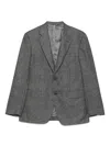Canali Checked Two-button Blazer In Gray