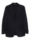 Canali Checked Two-button Blazer In Blue