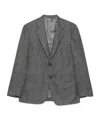 Canali Checked Two-button Blazer In Gray