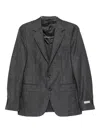 Canali Checked Wool Blazer In Gray