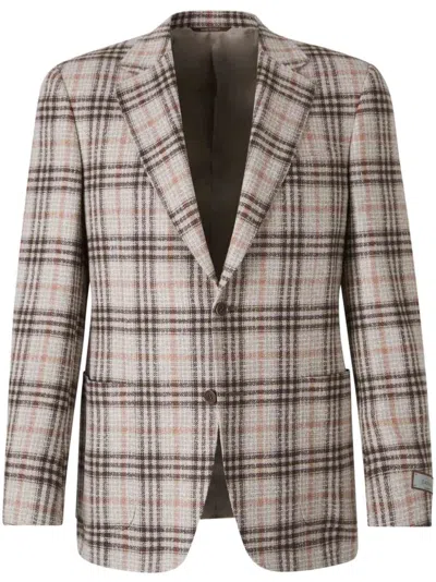 CANALI CHECKED WOOL BLAZER
