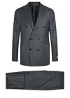 Canali Checked Wool Suit In Gray