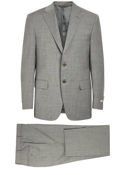 Canali Single-breasted Wool Suit In Green