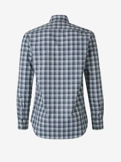Canali Checkered Shirt In Blue