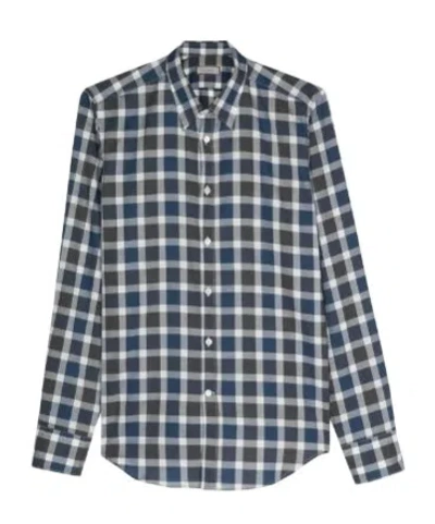 Canali Checkered Shirt In Gray