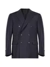 Canali Check-pattern Double-breasted Suit In Black