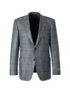 Canali Check-pattern Single-breasted Blazer In Gray