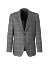 Canali Check-pattern Single-breasted Blazer In Gray