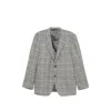 Canali Check-pattern Single-breasted Blazer In Gray
